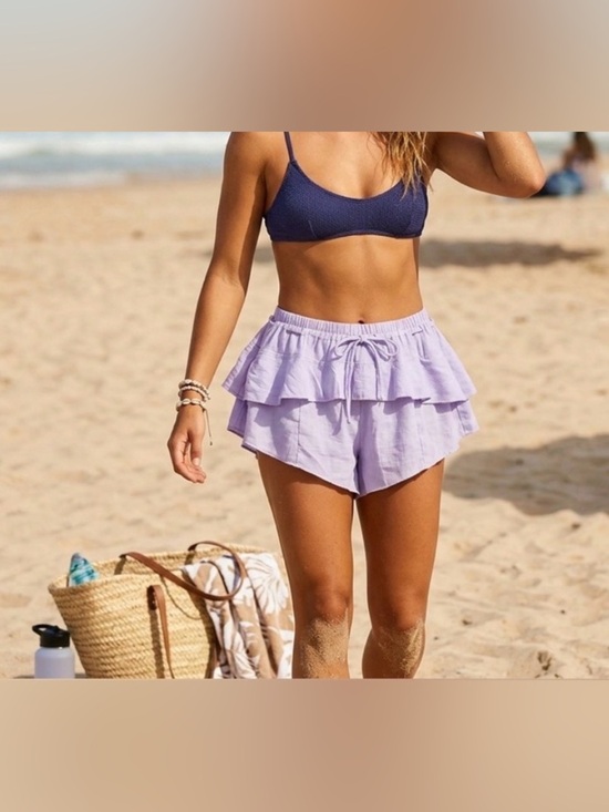 Aralina Pants - Aralina NWT Loungewear Shorts Swim Cover Shorts Lavender Ruffles Nighty Shorts M